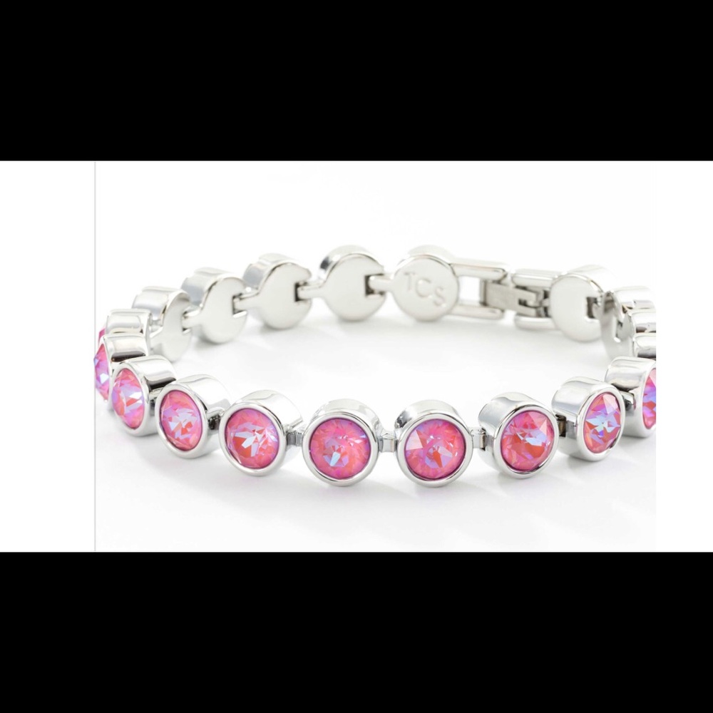 Touchstone Crystal by Swarovski LOTUS PINK ice bracelet NWT pinky peach